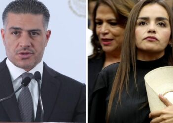 Se reúnen García Harfuch y la alcaldesa de Uruapan, Grecia Quiroz