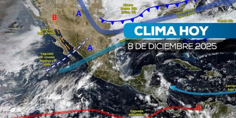 Clima hoy 8 de diciembre de 2025 en México: ¿En qué estados habrá lluvias?