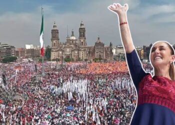 Sheinbaum afirma que la gente que acudió al Zócalo de los estados se organiza y “No viene caminando” 