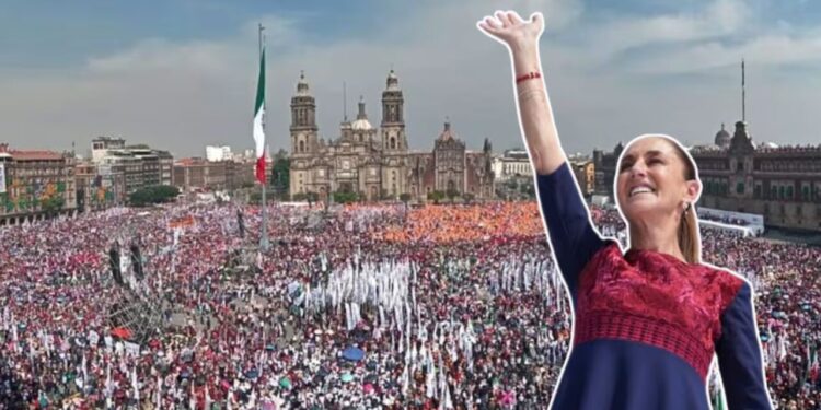 Sheinbaum afirma que la gente que acudió al Zócalo de los estados se organiza y “No viene caminando” 