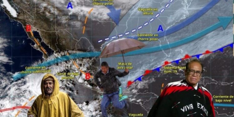 Conagua alerta por Frente Frío 19 y Evento Norte, se extenderán por México con lluvias intensas, heladas y deslaves