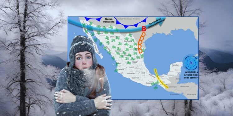 Frente frío 24 activa lluvias muy fuertes, descenso de temperaturas y posible caída de nieve en México este 26 de diciembre