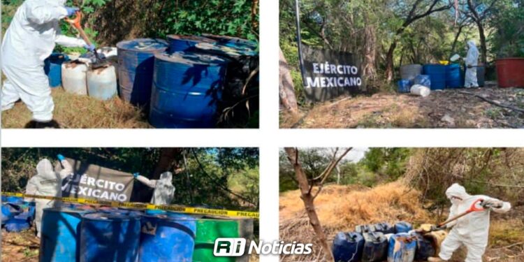 Aseguran seis centros de químicos en Sinaloa: Decomisan más de 7,000 litros de sustancias