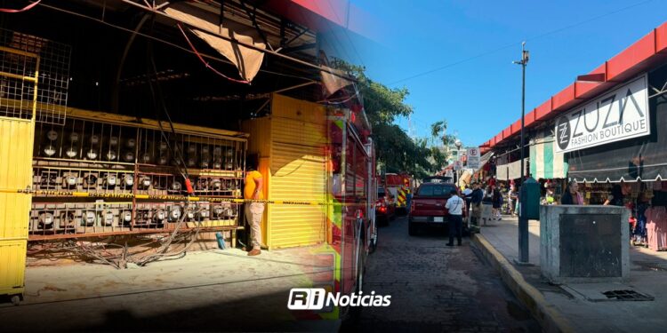 Falla eléctrica en área de medidores genera alerta en el Mercado Pino Suárez