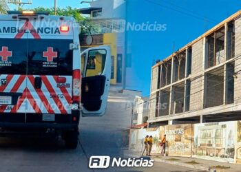 Caída de trabajador de obra moviliza a los cuerpos de emergencia en el fraccionamiento Gaviotas en Mazatlán