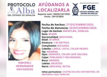 Desaparece joven mujer en la colonia Bahías de Mazatlán