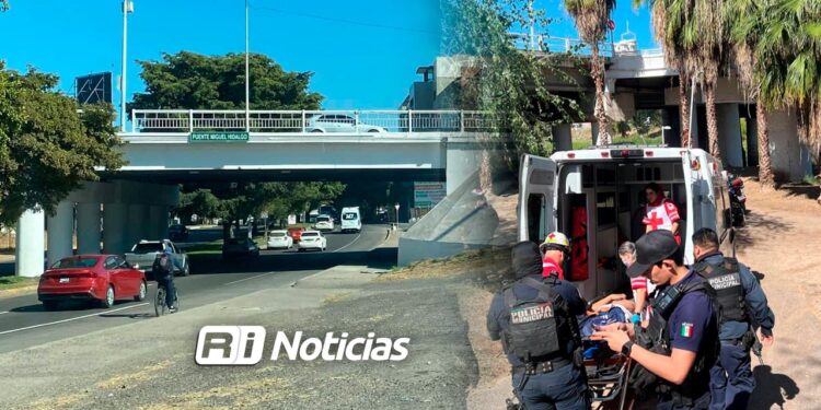 Joven de Enfermería sufre aparatosa caída desde puente de la Obregón en Culiacán