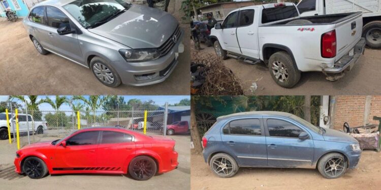 Recuperan nueve vehículos robados durante operativo interinstitucional en Culiacán