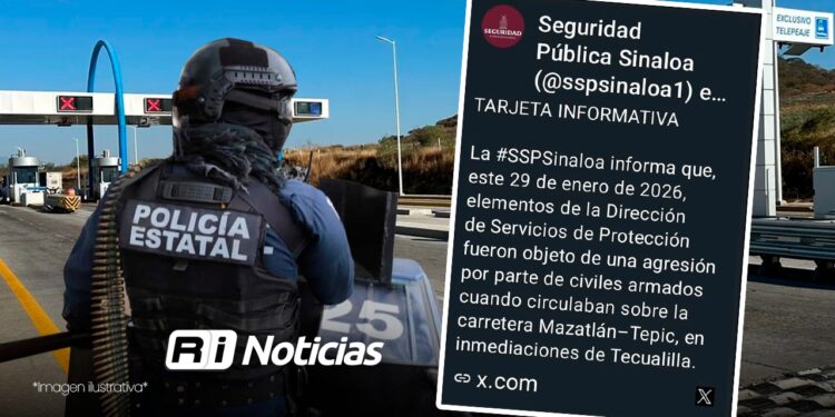 Agreden a policías estatales durante operativo en carretera Mazatlán–Tepic Sinaloa