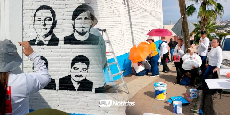 “Sabuesos Guerreras” pintan rostros de sus desaparecidos en Culiacán
