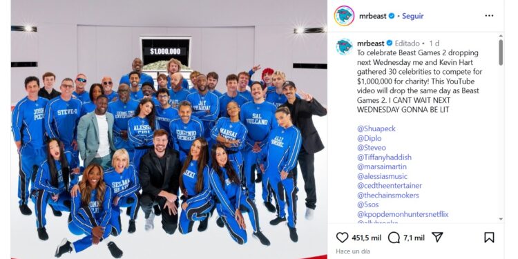 MrBeast anuncia “Beast Games 2” y sorprende aparición de Eugenio Derbez como participante