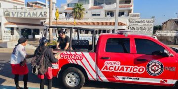 Salvavidas atienden a pescador y pelícano afectados por anzuelo en Mazatlán