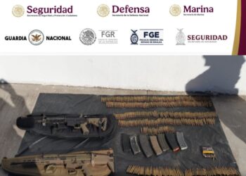 Aseguran armas y casi mil cartuchos en la colonia 5 de Febrero, en Culiacán