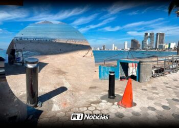 Colocan bolardo metálico en acceso a Playa Norte tras incidente con tráiler