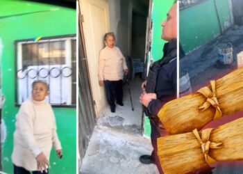 VIDEO | Se estacionaron frente a su casa y esta abuelita cobró venganza a tamalazos