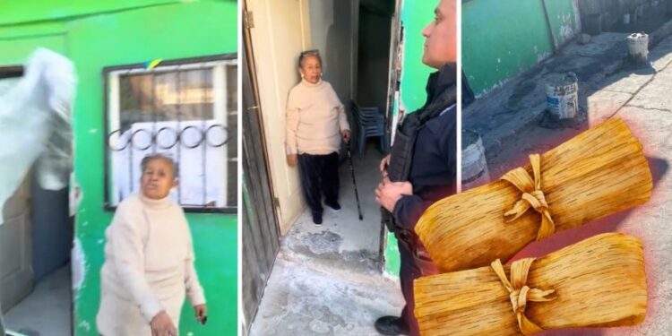 VIDEO | Se estacionaron frente a su casa y esta abuelita cobró venganza a tamalazos