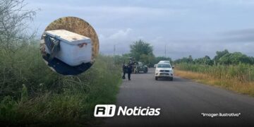 Localizan restos humanos dentro de una hielera en carretera de Elota
