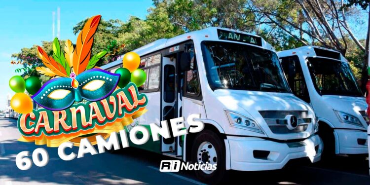Más de 60 camiones ofrecerán servicio en rutas nocturnas en Carnaval