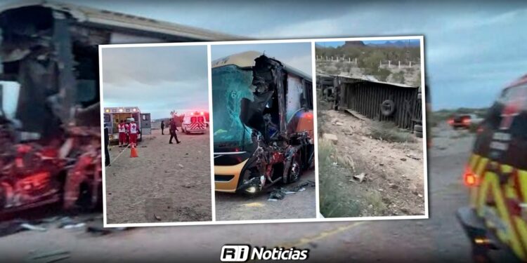 Tragedia en carretera de Sonora deja cuatro muertos tras choque entre autobús y tráiler