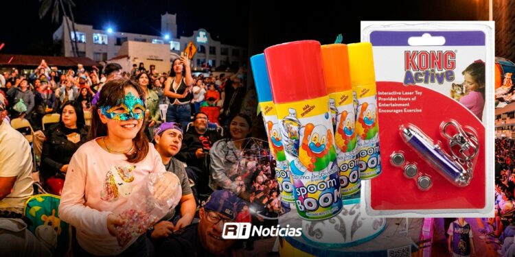 Detectan venta ilegal de espuma, láser y baños portátiles durante Carnaval