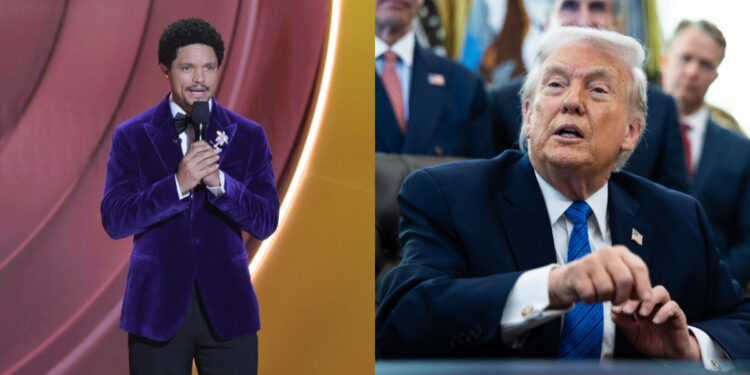 Trump amenaza con denunciar a Trevor Noah por su chiste en los Premios Grammy