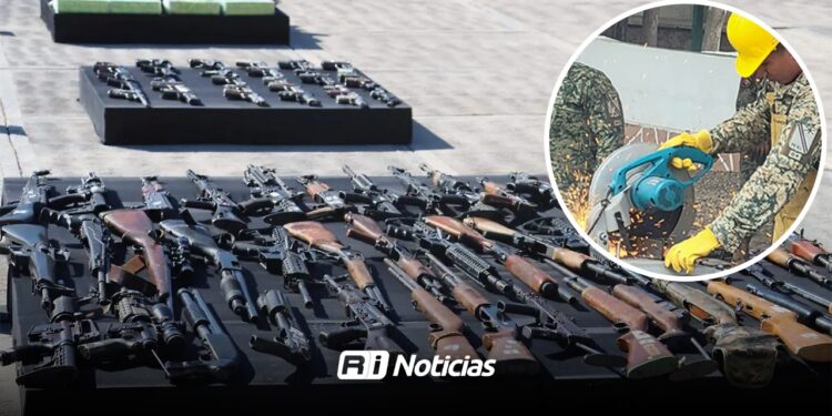 Destruyen 676 armas decomisadas en Culiacán para reforzar seguridad en Sinaloa
