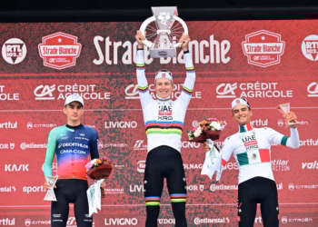 Isaac del Toro ha historia y logra el tercer lugar en la Strade Bianche 2026