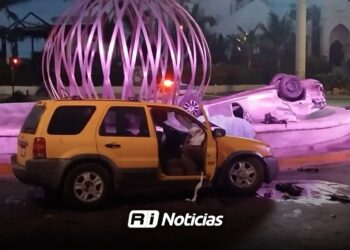 Evaluarán daños en glorieta tras accidente vial en Mazatlán