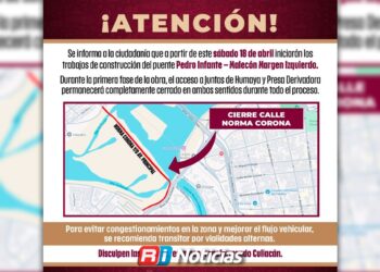 ¡Tome precauciones! Desde mañana cerrarán accesos por obras del puente Pedro Infante en Culiacán