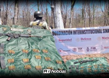 Aseguran arma y municiones en operativo en Elota