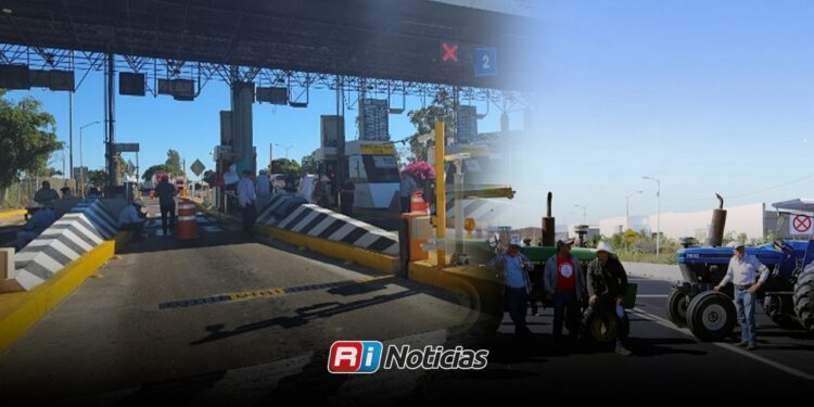 Productores bloquean caseta de Costa Rica en Culiacán; activan picos antievasión