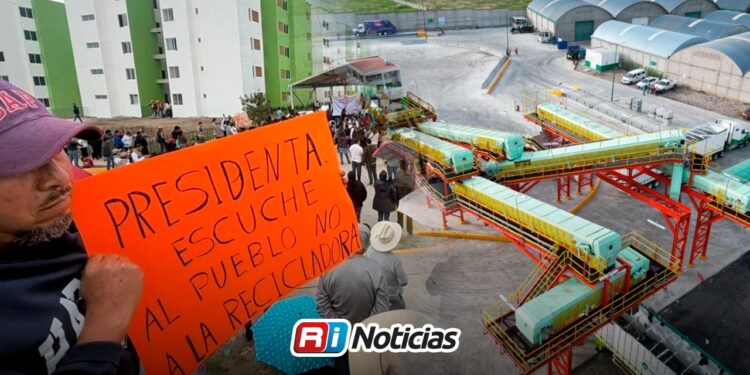 200 ciudadanos exigen cancelar planta recicladora ante visita presidencial en Puebla