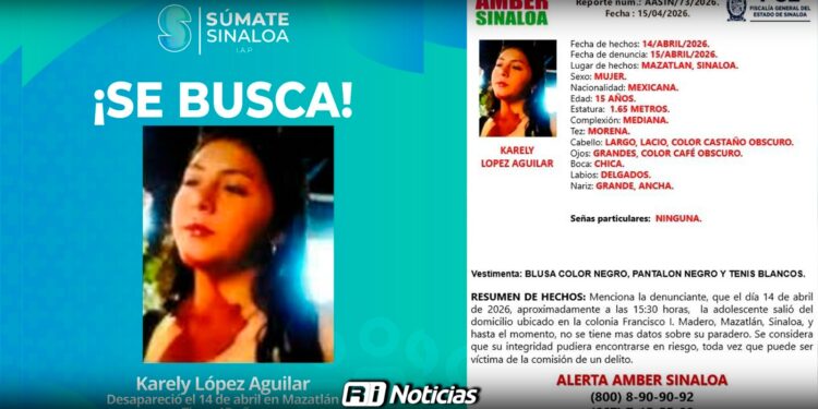 Buscan a Karely López de 15 años, desapareció el martes pasado en Mazatlán