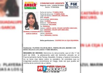 Activan Alerta Amber en Mazatlán por desaparición de Marisela, adolescente de 14 años