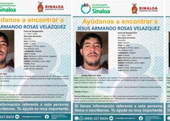 Activan ficha de búsqueda para buscar a Jesús Rosas, desapareció en Mazatlán el pasado viernes