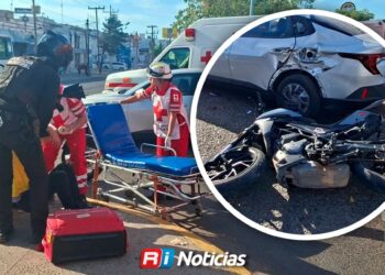 Motociclista resulta lesionado tras choque en cruce de Ejército Mexicano y Lola Beltrán en Mazatlán