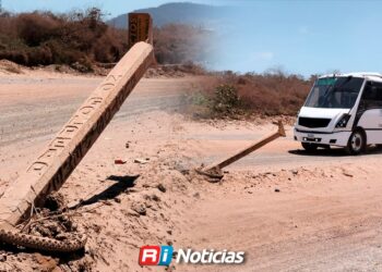 Peligro en Mazatlán: postes de Pemex destruidos podrían provocar tragedia en Felipe Ángeles