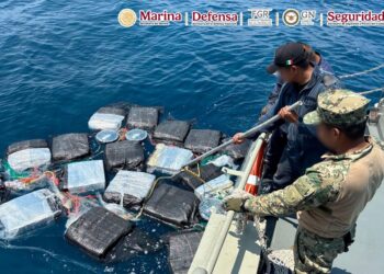 Aseguran casi una tonelada de cocaína y detienen a seis personas frente a costas de Chiapas