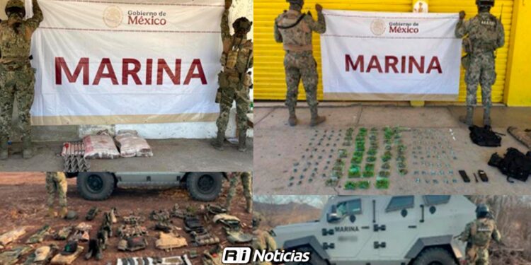 Marina decomisa explosivos, droga y equipo táctico en comunidades rurales de Mazatlán