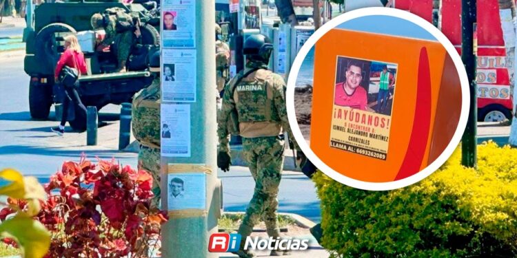 Mujeres buscadoras pegan fichas de desaparecidos en zona turística de Mazatlán