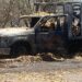Camioneta cargada con pacas para ganado se incendia en carretera a Sanalona
