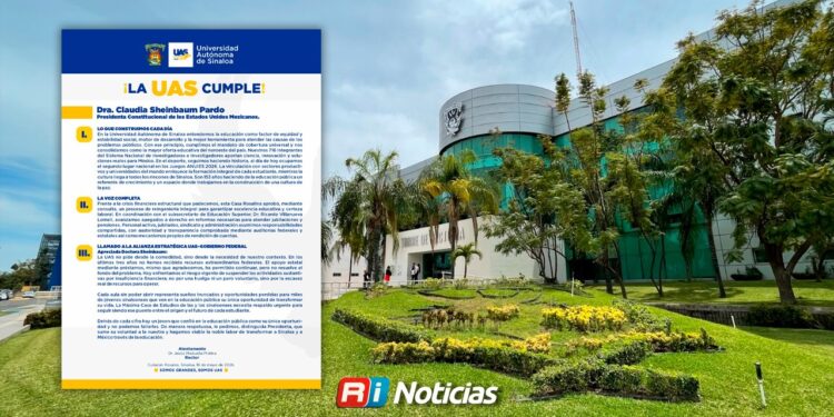 La Universidad Autónoma de Sinaloa advierte riesgo financiero y pide apoyo urgente federal