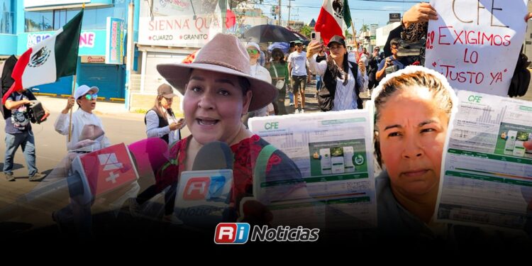 Marchan en Culiacán contra altos cobros de luz en recibos eléctricos