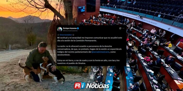 “Con la frente en alto y en mi tierra”: Enrique Inzunza justifica su ausencia en el Senado