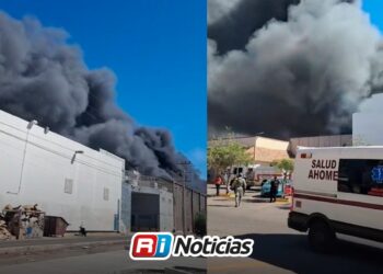 Reportan incendio en plaza fiesta las palmas; se presume que hay personas al interior
