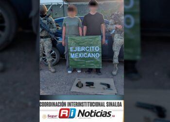 Detienen a pareja con armas de fuego tras denuncia ciudadana al sur de Culiacán