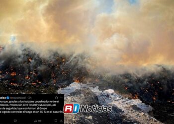 Incendio en el relleno sanitario Piggy Back de Culiacán está controlado al 80%; SSP pide no acercarse
