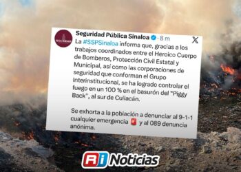 CONTROLADO: “Incendio en el relleno sanitario Piggy Back de Culiacán fue sofocado en su totalidad”, informa SSP