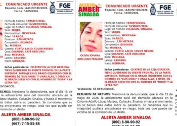 Alerta Amber: Se busca a Olivia Arellano, joven de 16 años desaparecida en Culiacán