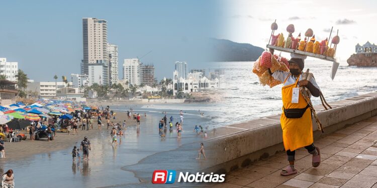  Temperaturas extremas modifican rutina de comerciantes en playas de Mazatlán
